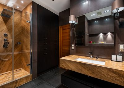 badkamer inspiratie modern hout zwart